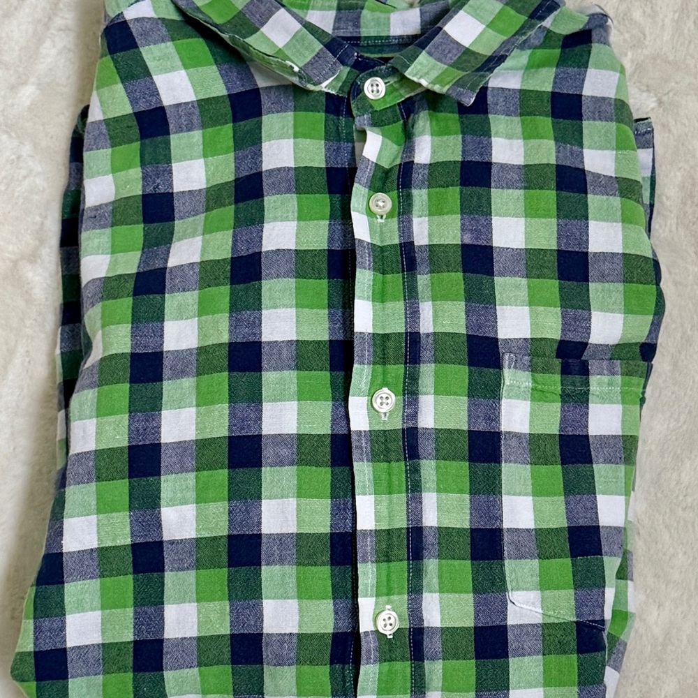 Banana Republic Green and Blue Checkered Shirt